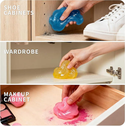 ASFSKY Car Cleaning Gel（4 Packs） Dust Cleaning Putty Universal Car Interior Cleaner Keyboard Dust Remover Car Slime Gifts for Men Women Girl