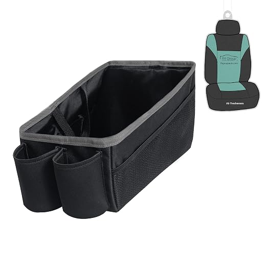 FH Group E-Z Travel Multi-Use Tote Car Seat Organizer with Cup Holder (Gray) FH1135