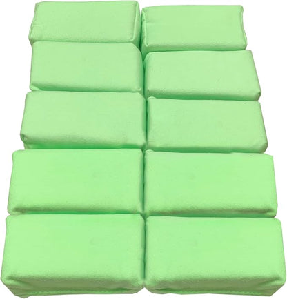 Detailer's Preference Suede Scratch-Free & Streak-Free Microfiber Coating Applicators, Minimal Absorption to Save Wax & Coatings with Hidden Stitching & Ergonomic Design, Green, 10-Pack