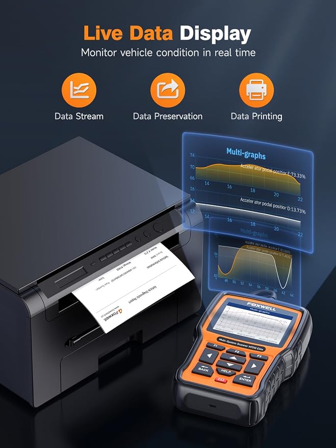 FOXWELL NT510 Elite fit for GM OBD2 Scanner, Bi-Directional All System Engine ABS SRS Diagnostic Scan Tool Code Reader for Chevrolet Cadillac GMC, All Reset Oil EPB TPS ABS Bleeding Crankshaft Relearn