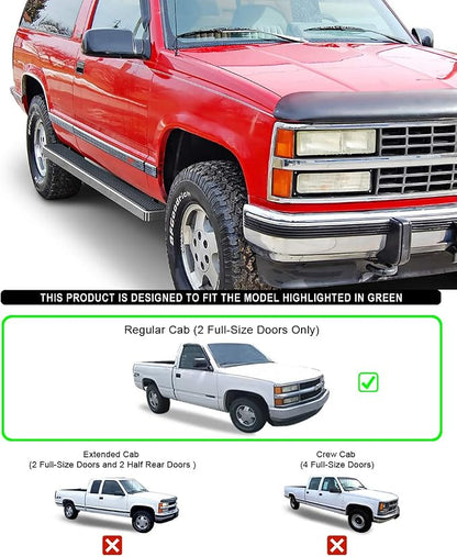 APS Running Boards 5 inches Compatible with Chevy GMC CK 1988-1998 Regular Cab & Chevy Tahoe 95-99 2Dr & GMC Yukon 92-99 2Dr (Exclude ZR2) 304 Stainless Steel (Nerf Bars Side Steps Side Bars)