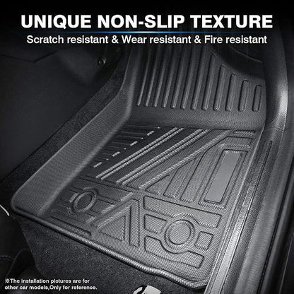 KUST Floor Mats for Tesla Model S Accessories 2012-2024 2025 (Not for Plaid/Long Range) Custom Fit Floor Liners A ll Weather Protection 1st & 2nd Row High Edge Non-Slip