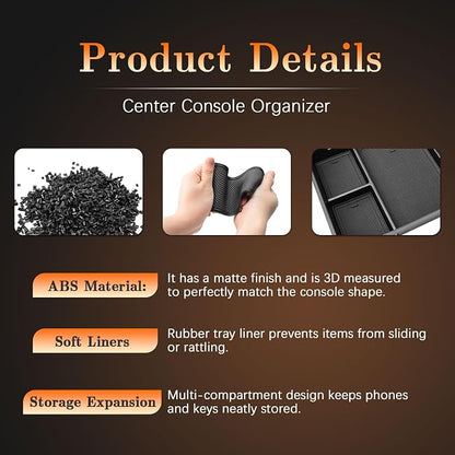Center Console Organizer for GMC Yukon & Chevy Tahoe/Suburban | 2021-2026, Compatible with Power Sliding Console Storage Box ONLY, Denali/High Country, Easy Installation