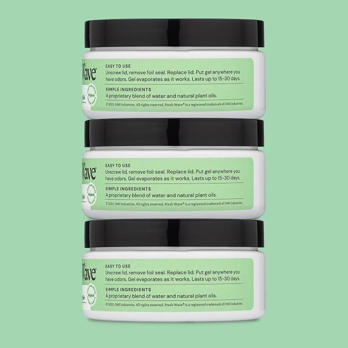 Fresh Wave Odor Removing Gel, 7 oz., Pack of 3 - Odor Absorbers for Home, Safer Odor Relief, Natural Plant-Based Odor Eliminator, Every 7 oz. lasts 15-30 Days, For Cooking, Trash & Pets