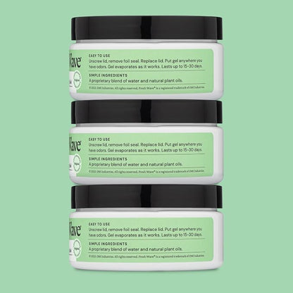 Fresh Wave Odor Removing Gel, 7 oz., Pack of 3 - Odor Absorbers for Home, Safer Odor Relief, Natural Plant-Based Odor Eliminator, Every 7 oz. lasts 15-30 Days, For Cooking, Trash & Pets
