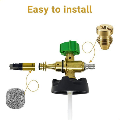 4 Pieces 1.1 mm Foam Cannon Orifice Nozzle and 4 Pieces Foam Maker, Universal Thread Tips for Snow Foam Lance