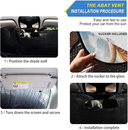 Highland Cows Sunflowers Windshield Sunshade Car Sun Shade Front Window Shade for Truck SUV Blocks UV Rays Sun Reflector Visor Protector Accordion Folding