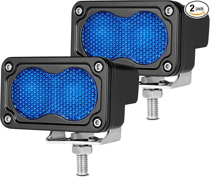 3 Inch LED Pod Lights Blue 2PCS Off Road Auxiliary Backup Cube Light Fog Driving Rear Light Bar Blue Hunting Fishing Emergency Safety Signal Work Lights for Truck RV UTV Pickup Boat