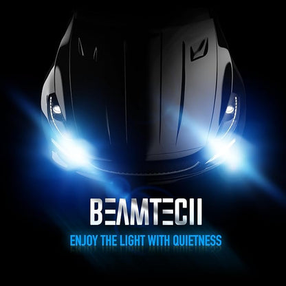 BEAMTECH H7 Bulbs,H7 Light Bulb Plug and Play No Adapter Required 1:1 Size 6500K White Fog Light Bulb of 2