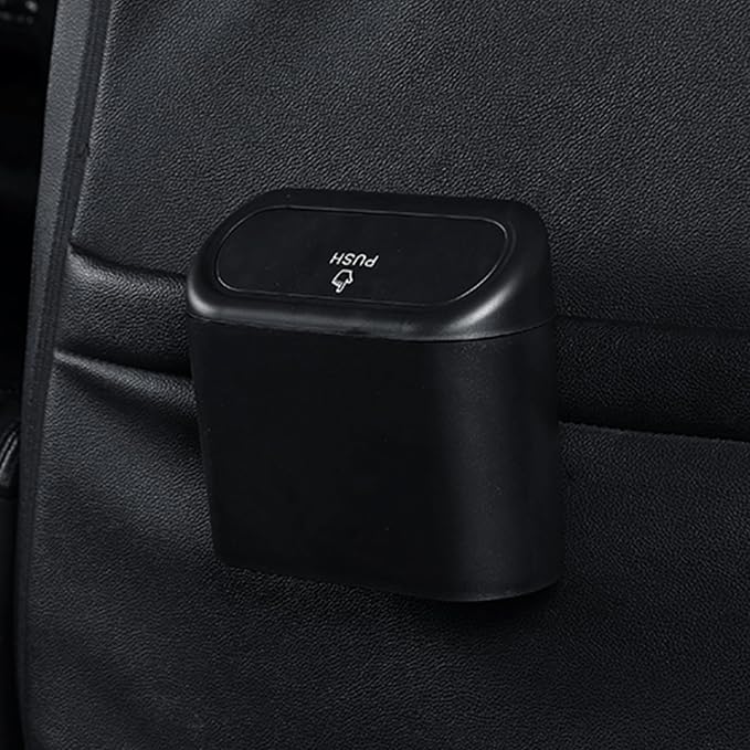 Accmor Car Trash Can with Lid, Mini Auto Dustbin Garbage Organizer with 30 Pcs Plastic Trash Bag, Automotive Garbage Container Bin for Vehicle, Home, Office