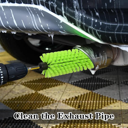 Drill Brush for Car Wheel and Bottle, Highly Dense and Durable Car Cleaning Brush for Wheels, Rims, Engines, Exhaust, Bottle