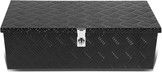 DNA MOTORING Lockable Storage Box, Truck Tool Organizer - Aluminum, 30"x13"x10", Black, Comes With Lock & Keys