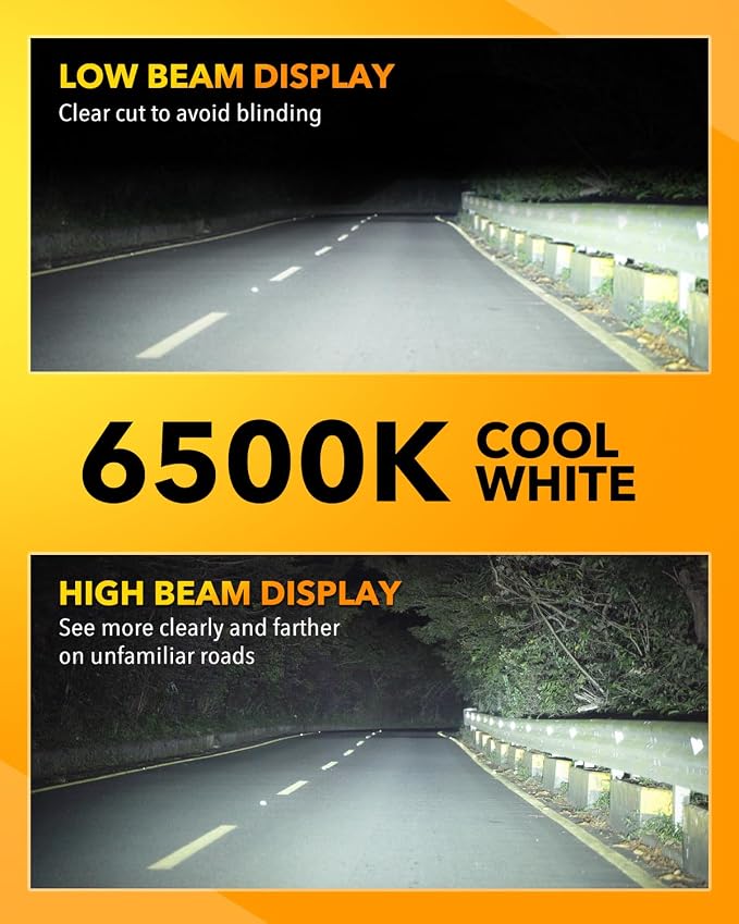 OXILAM H7 LED Light Bulb, 60000LM 10X Brighter 6500K White, Anti-Flicker, 60,000Hrs Lifespan, Plug and Play, H7 Fog Compatible with Cars Trucks SUVs, Pack of 2