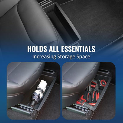 GEEDAR Under Seat Storage Box Organizer for Tesla Model Y 2025 2026 Refresh (Juniper), New Model Y 2025 2026 Hidden Storage Box, Washable Underseat Organizer Fit Tesla Model Y 2025 Accessories