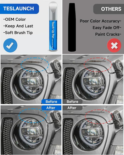 Touch Up Paint Compatible with Jeep Exact Match Touch Up Paint Car Scratch Repair (Bright Silver Metallic(PS2/WS2) Compatible with Cherokee/Commander/Compass/Grand-Cherokee/Liberty/Patriot)