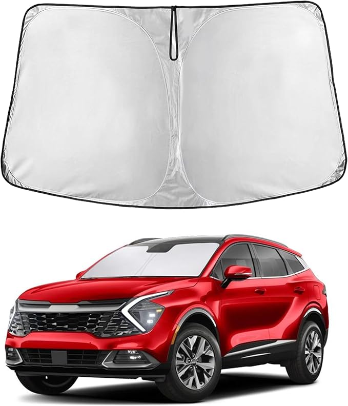 EcoNour Windshield Sunshade Compatible for Kia Sportage 2018-2020 2021 2022, Sun Visor for Front Windshield & Window Sun Shade Cover, UV Heat Blocker & Protector, Car Accessories