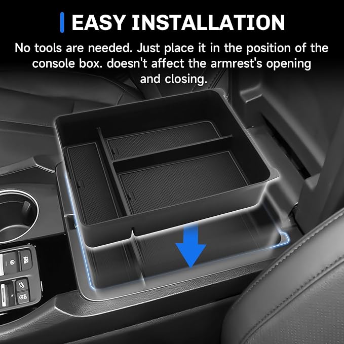 SXCY for 2026 Honda Pilot Center Console Organizer for 2026 Honda Pilot Accessories Console Tray for 2024 2025 2026 Pilot 2024 2025 2026 Passport Console Organizer (Type B Black)