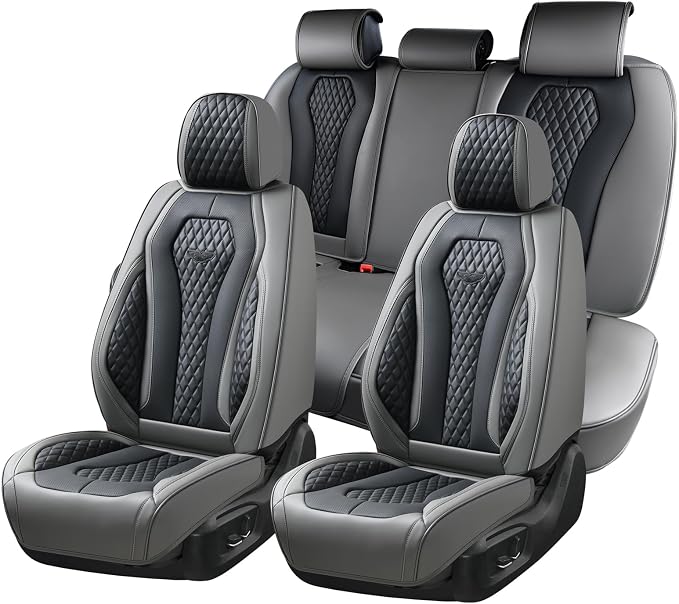Coverado Car Seat Covers Full Set, Black Seat Covers, Automotive Car Seat Cover, Car Seat Cushion, Car Seat Covers Front Seats Back Seat Covers, Car Seat Protector Universal Fit Most Cars