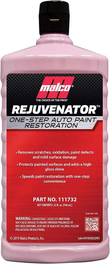 Malco Paint Rejuvenator - One Step Rotary Automotive Paint Restoration/Clear Coat Scratch and Swirl Remover/Re-Shine Old, Aged Paint to Look New / 32 Fl Oz (111732)