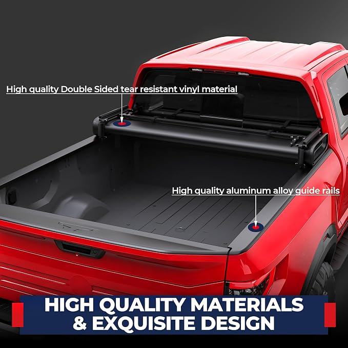 MOSTPLUS 6.5FT Quad Fold Soft Truck Bed Tonneau Cover Compatible with 2016-2026 Nissan Titan | Fleetside 78Inch On Top