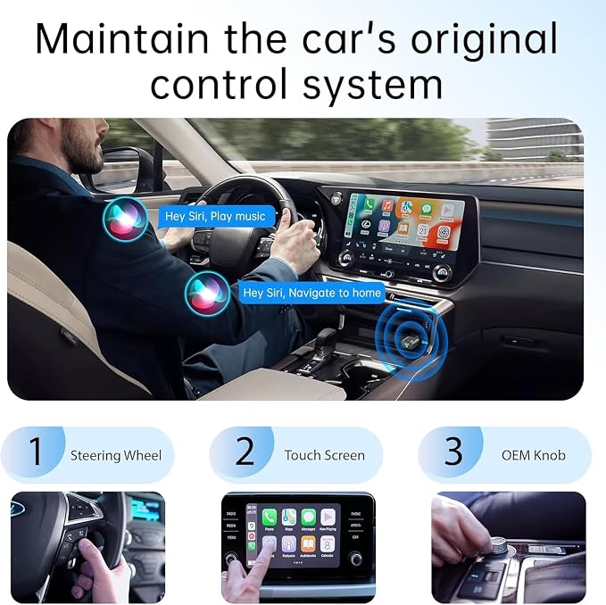 Wireless CarPlay Adapter for Apple iPhone 2026 Upgraded,Ultra-Low Lag,Stable Connection,Mini Car Play Wireless Adapter for Cars with Built-in Wired CarPlay for iPhone iOS 10+,USB A Black