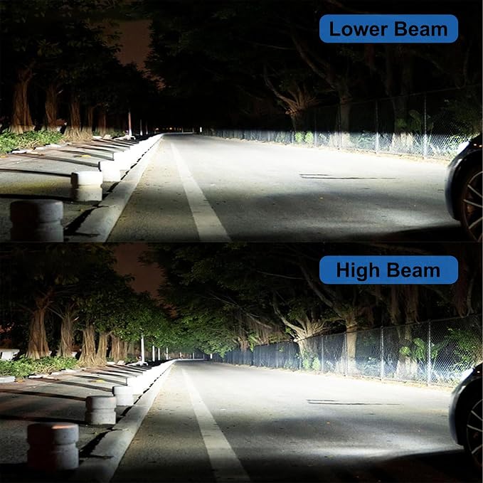 AHOBXD Upgraded H4 Bulbs Super Bright 60000LM Brightness 900% White H4/9003 Car Light Bulbs Cooling Fan 1:1 Halogen Size 100000hrs Long Lifespan Plug and Play Fog Lights Pack of 2