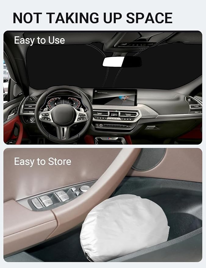 Proadsy 2026 Upgrade Front Windshield Sun Shade Foldable Sunshade Protector Custom Fit 2018-2025 BMW X3 Accessories