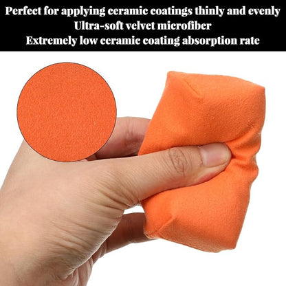 Suede Microfiber Applicator Pad, Car Detailing Suede Sponge Applicator Ceramic Coating Sponge Pad Multi-Purpose Wax Applicators Pads for Car Applying Wax Sealants Other Conditioners (6PCS)