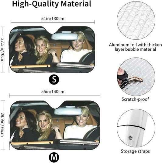 Funny Windshield Sun Shade for Car Sunshade for Car Windshield Covers Blocks UV Rays Automotive Interior Sun Protection 51 x 27.5 in
