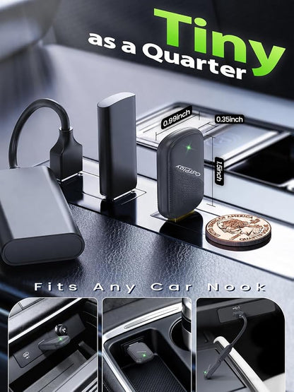 Wireless CarPlay Adapter for iPhone - Wired to Wireless CarPlay Dongle with USB-A/USB-C, Gold-Plated USB, Low Latency, Auto Reconnect, Mini Plug & Play Adapter for OEM Wired Cars 2016+