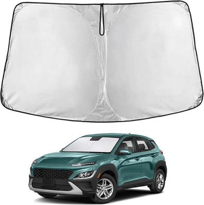 EcoNour Windshield Sunshade Compatible for Hyundai Kona 2018-2021 2022 2023, Sun Visor for Front Windshield & Window Sun Shade Cover, UV Heat Blocker & Protector, Car Accessories