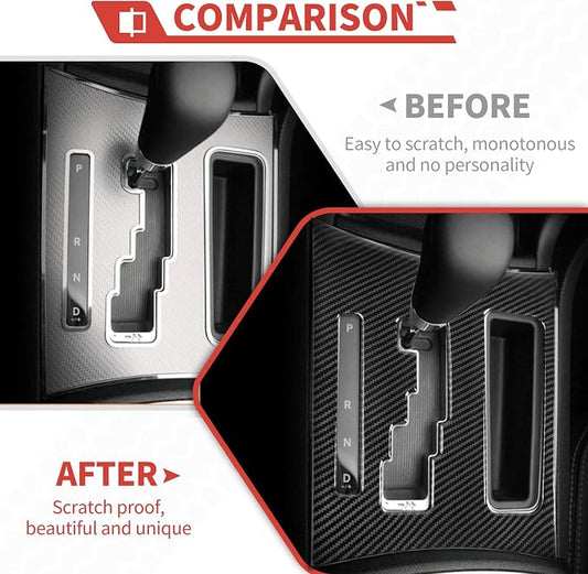 Center Console Gear Shift Panel fit for Dodge Charger 2011 2012 2013 2014 Gear Shifter Trim Interior Accessories,Carbon Fiber Finish