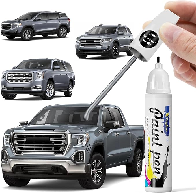 Satin Steel Metallic G9K/WA464C Touch Up Paint Compatible with GMC, DIY Car Paint Scratch Repair, Automotive Paints, Quick & Easy Fix Scratch Repair for Sierra/Terrain/Yukon/Acadia/Canyon