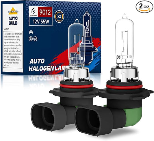 9012 Halogen Headlight Bulb, 12V 55W Standard Halogen Light Bulb, 3800K, 4000 Lumens, High Brightness Headlight Bulb, Head Light Bulbs for Car,Headlight Bulbs Low Beam, Pack of 2