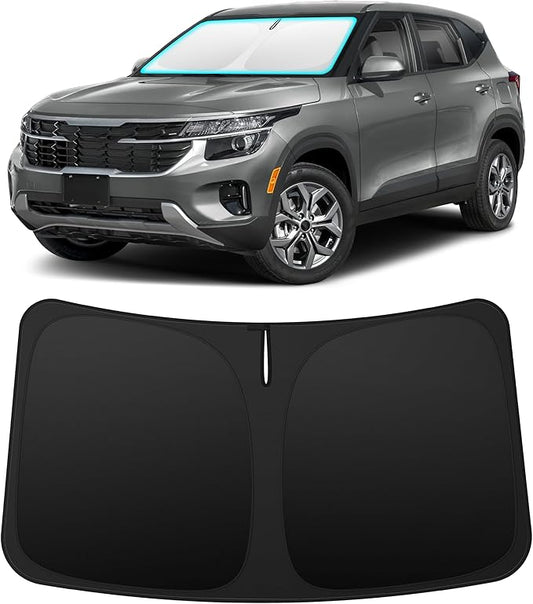 INSAUTO Custom Fit Windshield Sun Shade Accessories for Kia Seltos 2021-2026, Foldable Front Window Sunshade, UV & Heat Reflector, Keeps Interior Cool, Includes Storage Bag