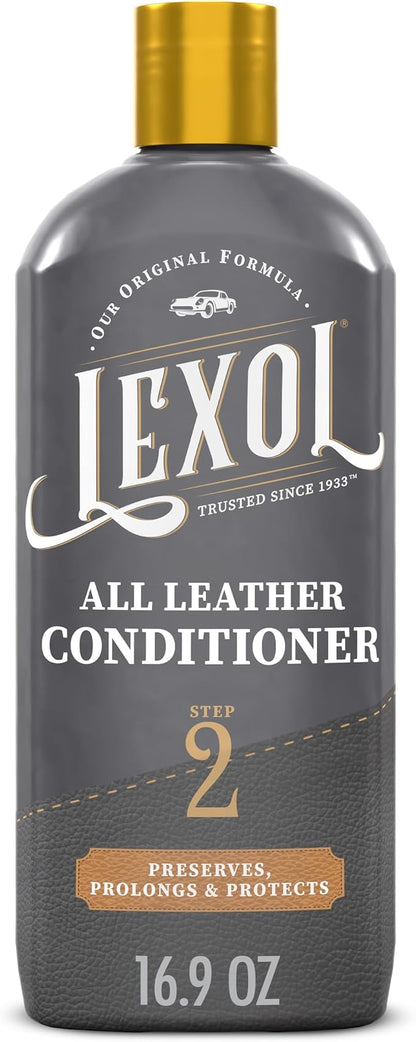Lexol All Leather Conditioner for Car Seats and Interiors, Couches and Furniture, Shoes and Boots, Bags and Jackets, Baseball Gloves, Horse Saddles, 16.9 oz