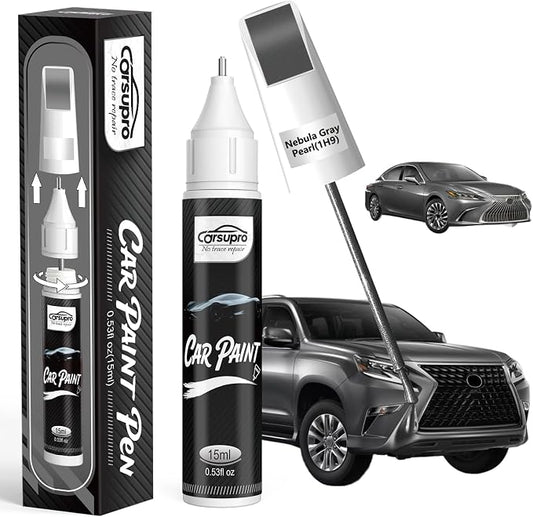 Nebula Gray Pearl(1H9) for Lexus Touch Up Paint Pen, 2 in 1 Car Scratch Remover with Pen Tip and Brush, Precise Color Match for Car Paint Scratch Repair, Quickly and Easily Fix Chips and Nicks