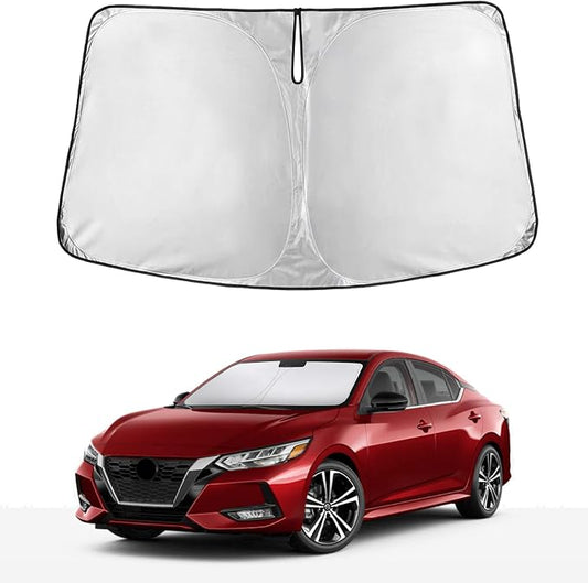 EcoNour Windshield Sunshade Compatible for Nissan Sentra 2020-2023 2024 2025, Sun Visor for Front Windshield & Window Sun Shade Cover, UV Heat Blocker & Protector, Car Accessories