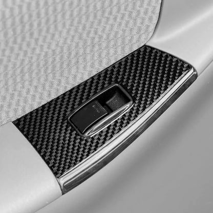 Black Real Carbon Fiber Accessories Car Window Lift Switch Panel Kit Cover Interior Trim Sticker Decal for Toyota Corolla CE LE S 2003 2004 2005 2006 2007 2008/XRS 2005-2006 Sedan 6PCS -A