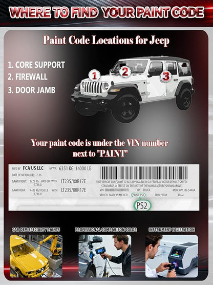 PRC/MRC Firecracker Red Car Touch Up Paint for Jeep, Color Accurate Two-In-One Car Paint Scratch Repair Pen, Professional Scratch Remover for Vehicles Chips and Nicks Scuff