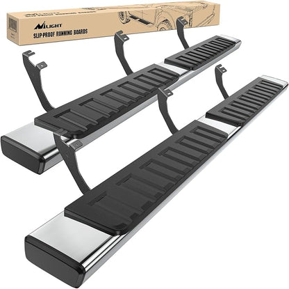 Nilight Running Boards for 2022 2023 2024 2025 2026 Toyota Tundra Crew Max Cab 4 Full Size Doors 6 Inch Stainless Steel Bolt-on Side Step Nerf Bars