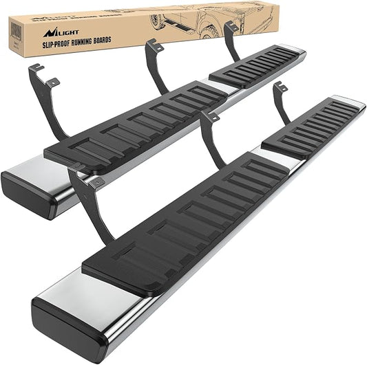 Nilight Running Boards for 2022 2023 2024 2025 2026 Toyota Tundra Crew Max Cab 4 Full Size Doors 6 Inch Stainless Steel Bolt-on Side Step Nerf Bars