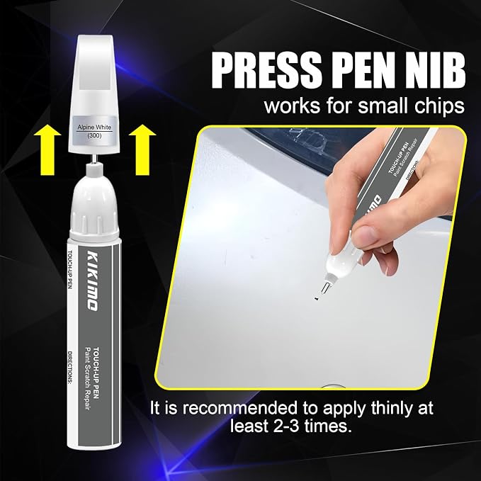 KIKIMO for BMW Touch Up Paint(Skyscraper Grey Metallic(C4W/C54)), Car Paint Repair Kit for BMW, 2 In 1 Scratches Repair with Pen Tip and Brush, Color-Matched for Quick & Easy Fix
