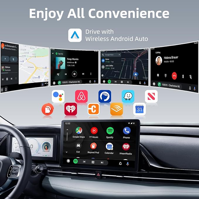 2025 Tiny Wireless CarPlay Adapter Android Auto Dongle for iPhone & Android Plug & Play Fits Most Cars 2015+ USB Type-C Compact Design