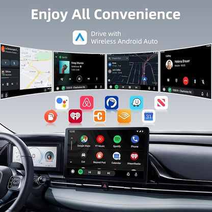 2025 Tiny Wireless CarPlay Adapter Android Auto Dongle for iPhone & Android Plug & Play Fits Most Cars 2015+ USB Type-C Compact Design
