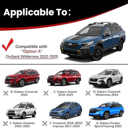 300lbs Roof Rack Cross Bar Compatible with Subaru Outback Wilderness 2022-2025 (Only Fit Wilderness), Aluminum Roof Rails Crossbar for Rooftop Cargo Kayak Bike Snowboard