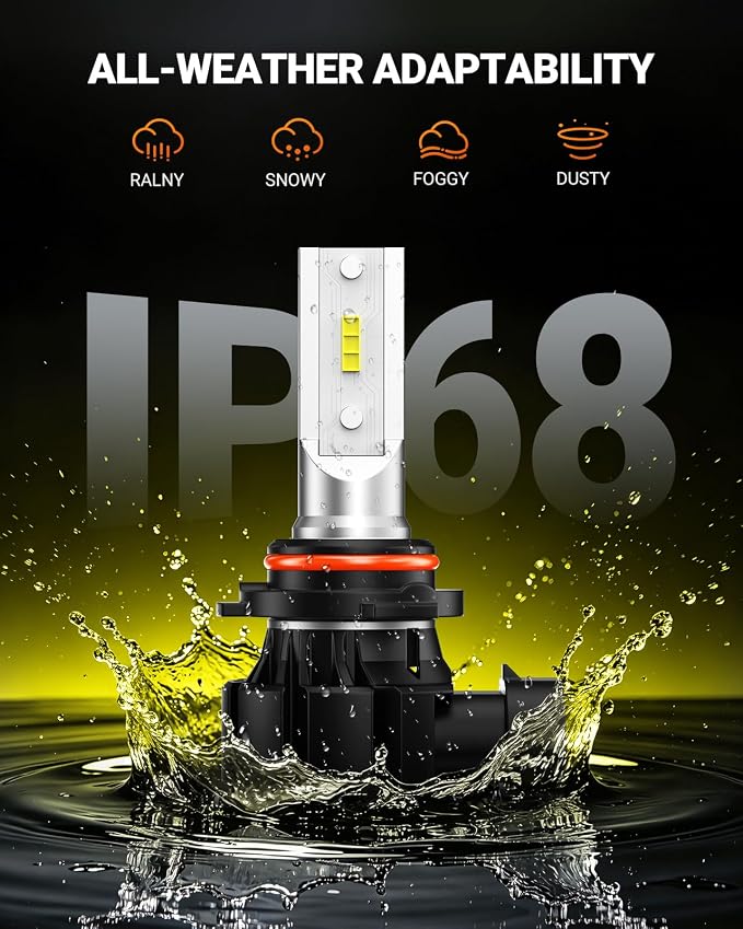 SEALIGHT 9006 LED Fog Light Bulbs Yellow, 600% Brightness 9006 HB4 LED Fog Light, 3000K Amber Strong Penetration 9006 Fog Light Led Bulb Yellow Replacement for Cars,Trucks(Pack of 2)