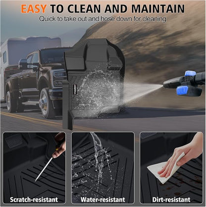 All Weather Floor Mats for 2017-2026 Ford F250/F350/F450 SuperCrew Cab with Rear Under Seat Storage, TPE Rubber Floor Liners Anti-Slip Full Set Automotive Mats for 2024 2025 F250/F350/F450 Accessories
