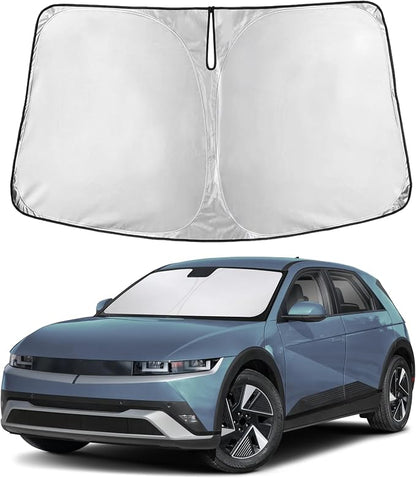 EcoNour Windshield Sunshade Compatible for Hyundai Ioniq5 2022-2024 2025 2026, Sun Visor for Front Windshield & Window Sun Shade Cover, UV Heat Blocker & Protector, Car Accessories