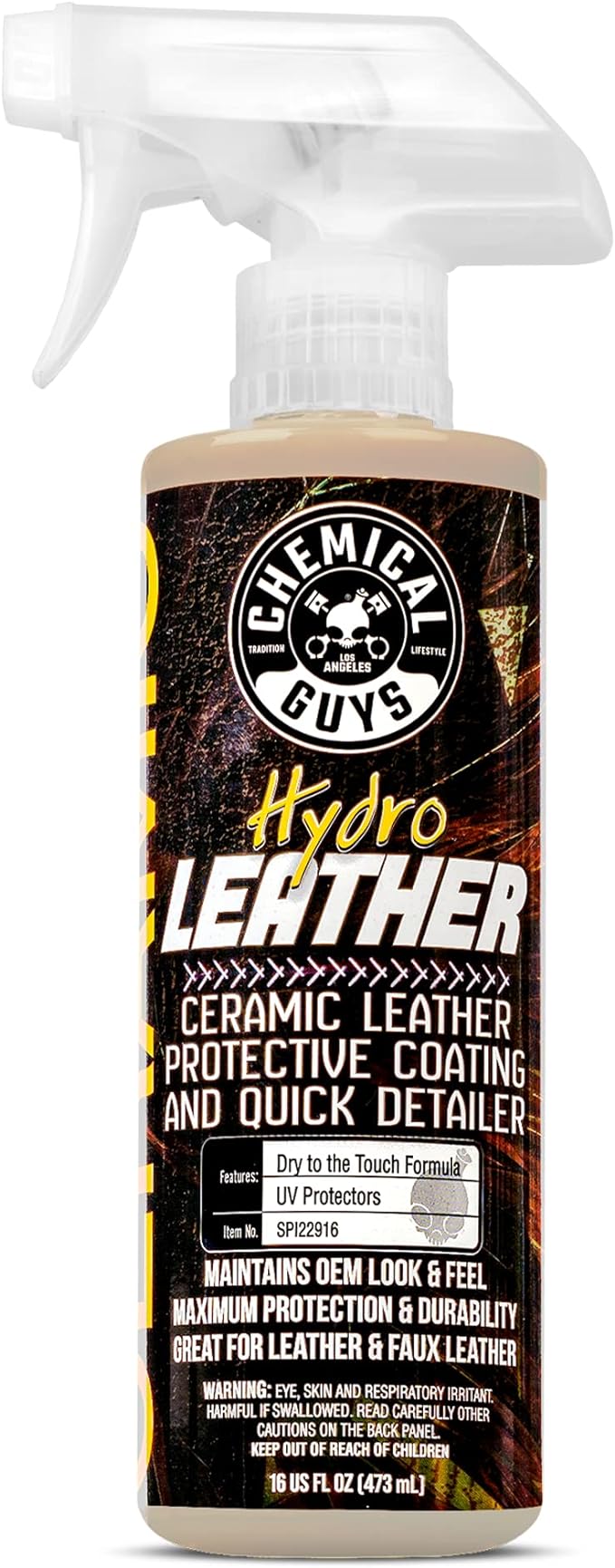 Chemical Guys SPI22916 HydroLeather Ceramic Leather Protective Coating for Car Interiors, Furniture, Apparel, Boots, and More (Works on Natural, Synthetic, Pleather, Faux Leather and More) (16 fl oz)
